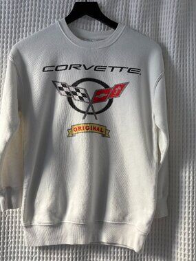 Corvette GM x Target collab white cotton blend sweatshirt kids L (10–12)